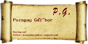 Pozsgay Gábor névjegykártya