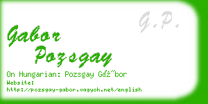 gabor pozsgay business card